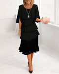 MARISSA | ELEGANT COMFORT RUFFLE DRESS
