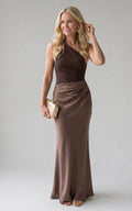 Violet  | Maxi Dress with a Guilt in Satin